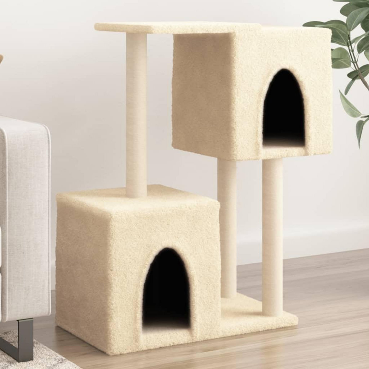 VIDAXL Arbre a chat avec griffoirs en sisal Creme 86 cm