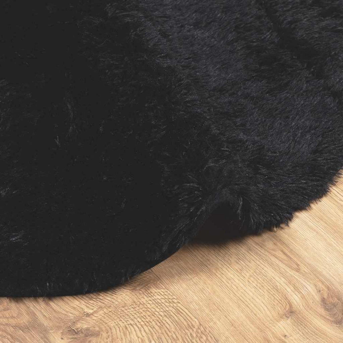 VIDAXL Tapis shaggy a poils longs NAVARRA noir 120x120 cm polyester