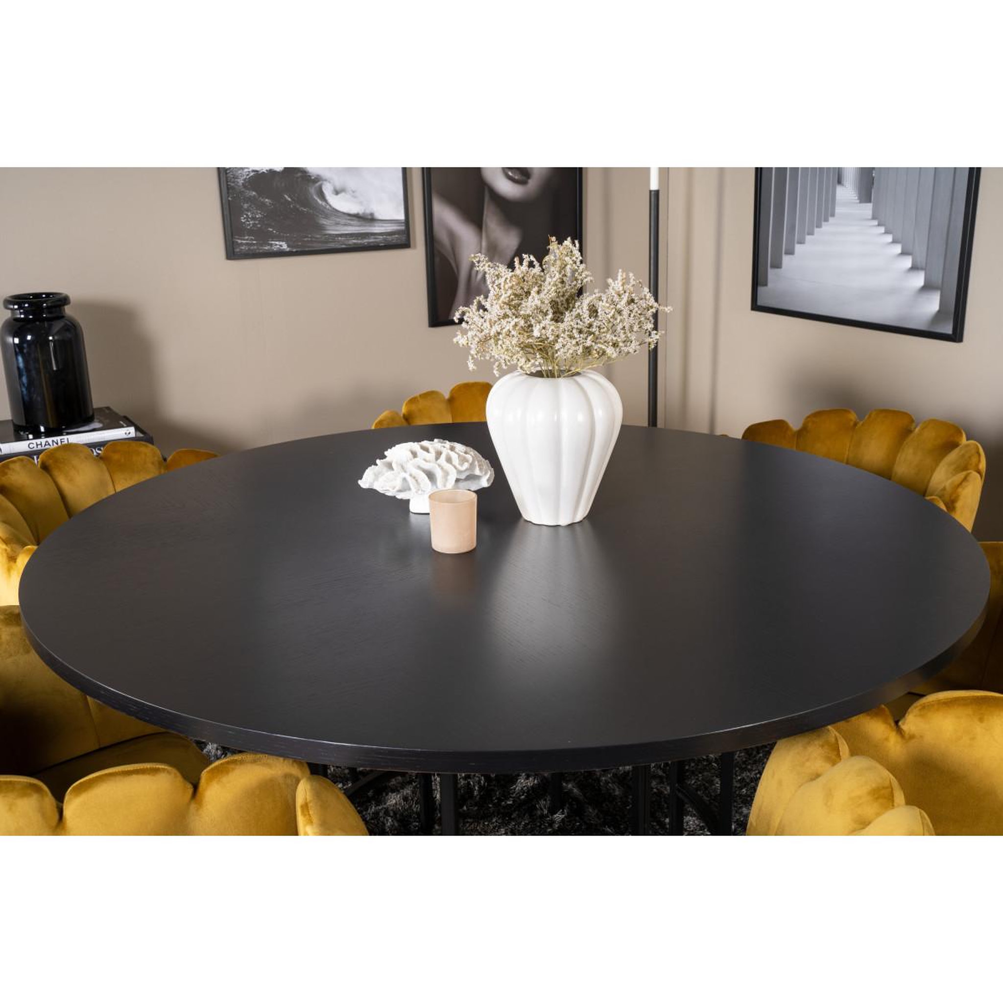 Voir la diapositive 5 : Paris Prix Ensemble table à manger & 6 chaises  copenhagen & limhamn  140cm jaune & noir