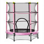 Voir la diapositive 1 : HOMCOM Trampoline enfant Ø 1,40 × 1,60H m filet de sécurité porte zipée couvre-ressorts 6 poteaux rembourrés inclus rose