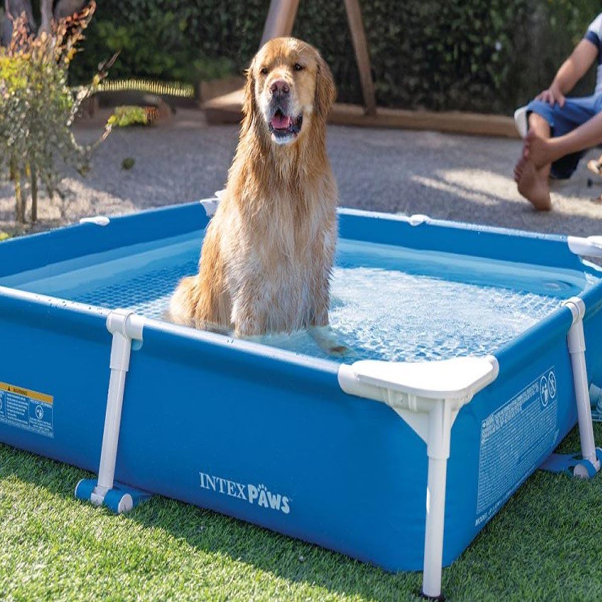Voir la diapositive 5 : INTEX Piscine tubulaire carrée pour animaux - Intex