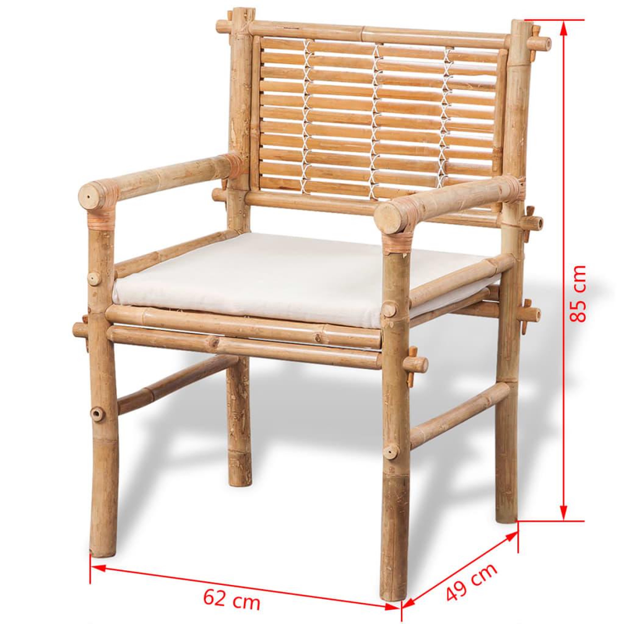 Voir la diapositive 6 : VIDAXL Mobilier de bistro 3 pcs avec coussins bambou