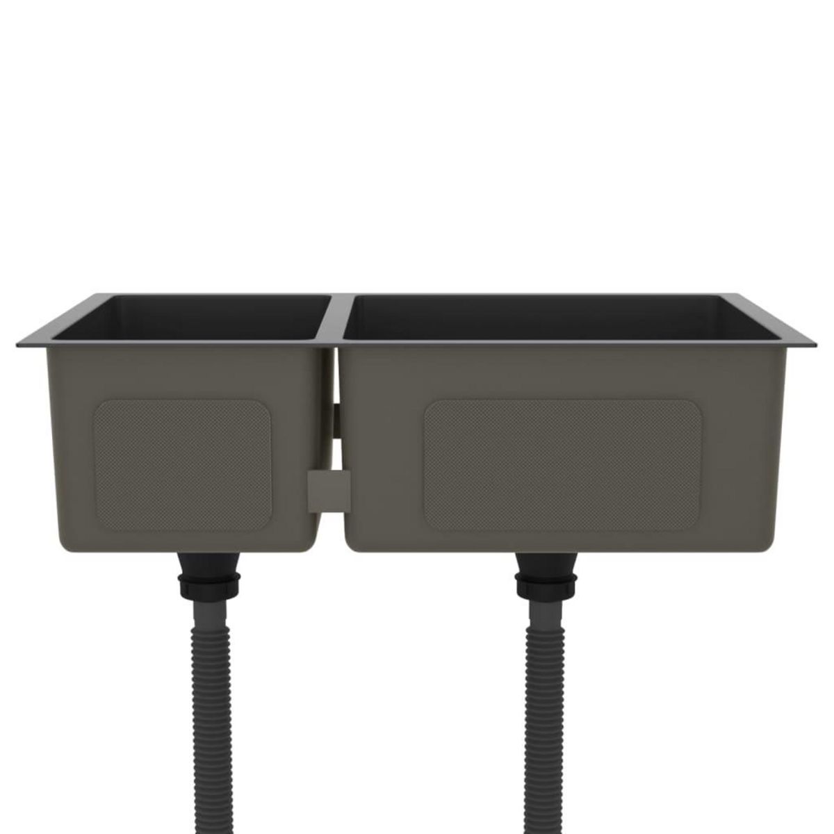 VIDAXL Evier de cuisine Noir Acier inoxydable