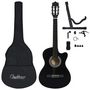 Voir la diapositive 2 : VIDAXL Ensemble de guitare découpée classique 12 pcs 6 cordes Noir 38
