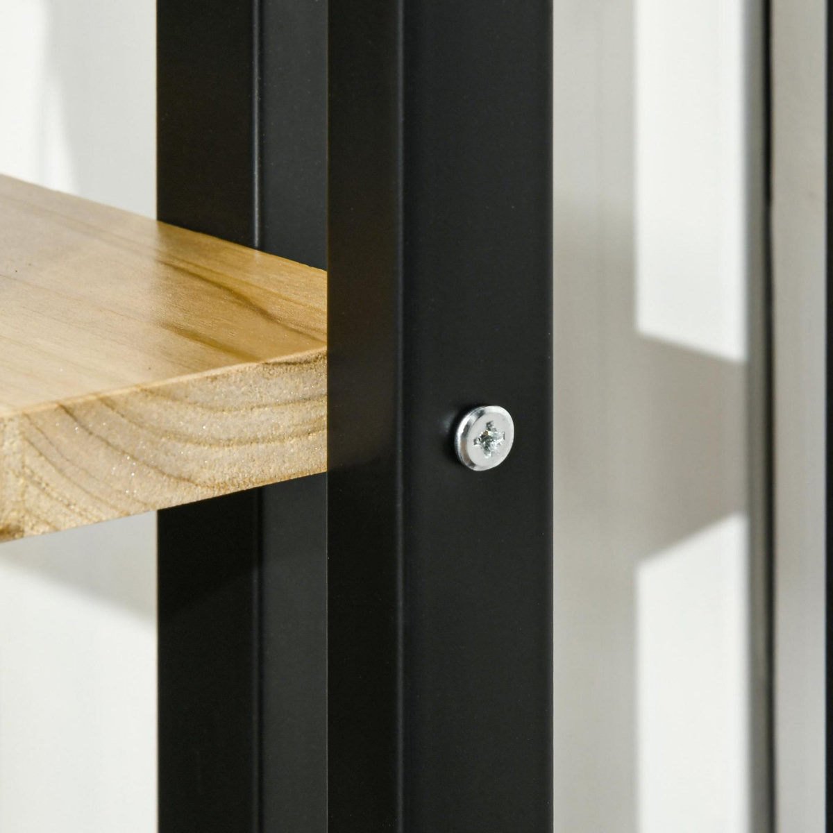 OUTSUNNY Support à fleurs style industriel 4 niveaux - porte plante 4 étagères - métal époxy noir bois sapin