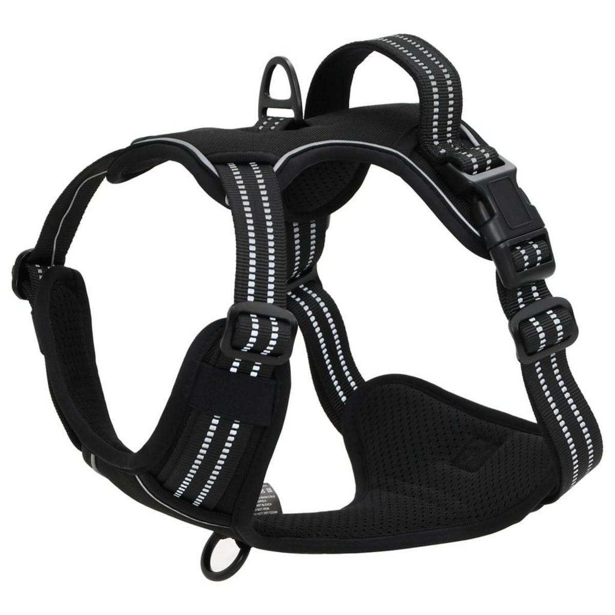 VIDAXL Harnais pour chien et bandes reflechissantes reglables noir XL