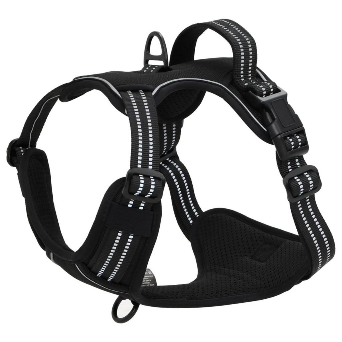 VIDAXL Harnais pour chien et bandes reflechissantes reglables noir XL