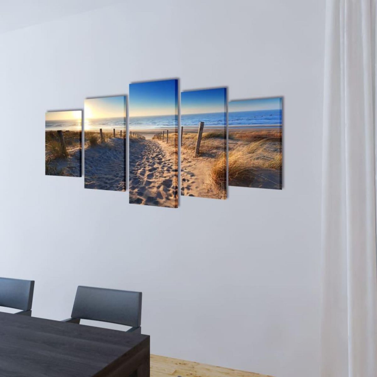 VIDAXL Set de toiles murales imprimees Plage de sable 200 x 100 cm