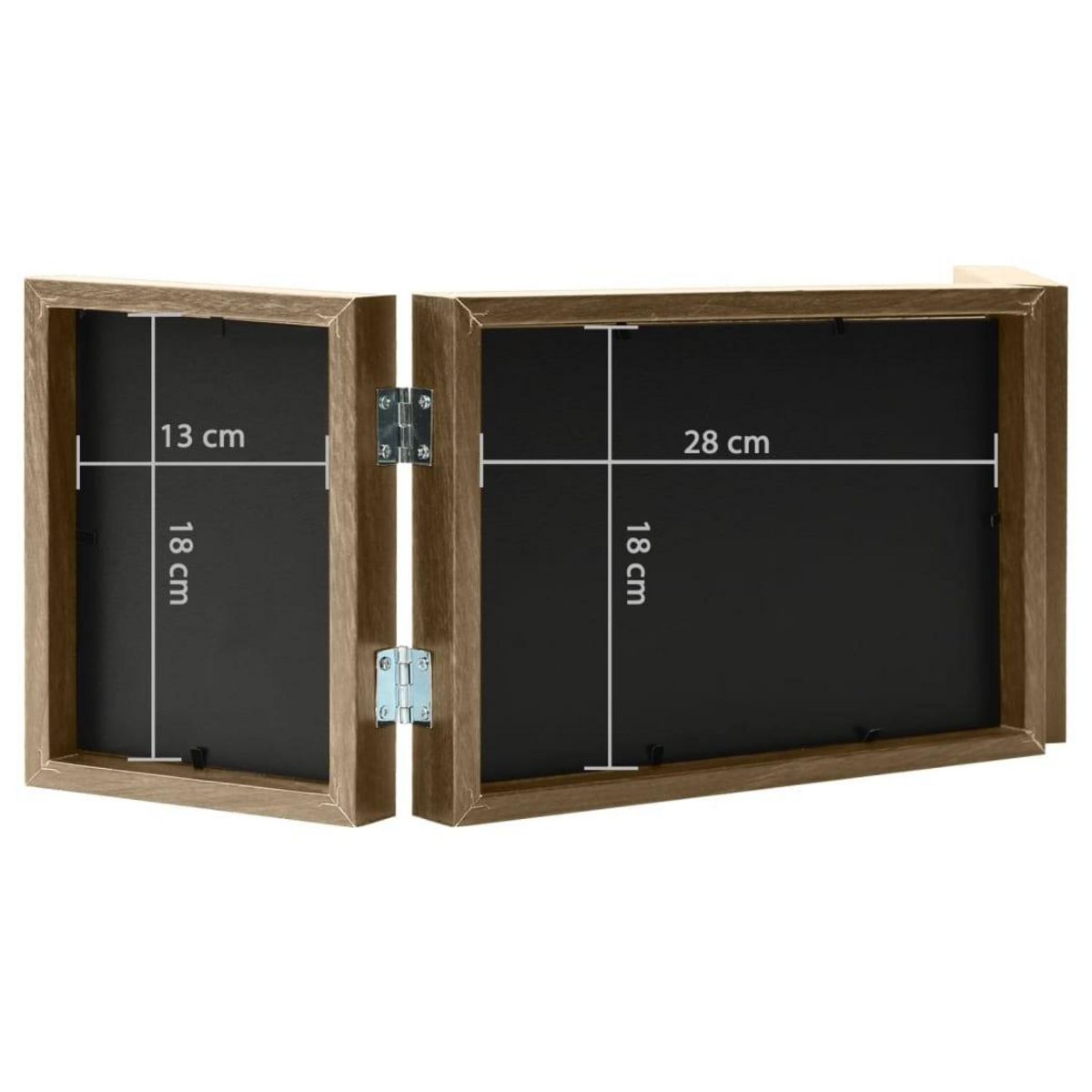 VIDAXL Cadre photo depliable Marron clair 28x18 cm+2x(13x18 cm)