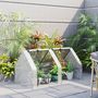 Voir la diapositive 2 : OUTSUNNY Mini serre de jardin serre à tomates 180L x 90l x 90H cm acier PE haute densité 140 g/m² anti-UV 2 fenêtres avec zip enroulables blanc