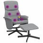 Voir la diapositive 2 : VIDAXL Fauteuil inclinable de massage et repose-pied gris clair tissu