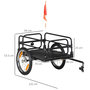 Voir la diapositive 3 : HOMCOM Remorque vélo remorque de transport pour vélo pliable 125L x 64l x 53,5H cm barre d'attelage universelle acier noir
