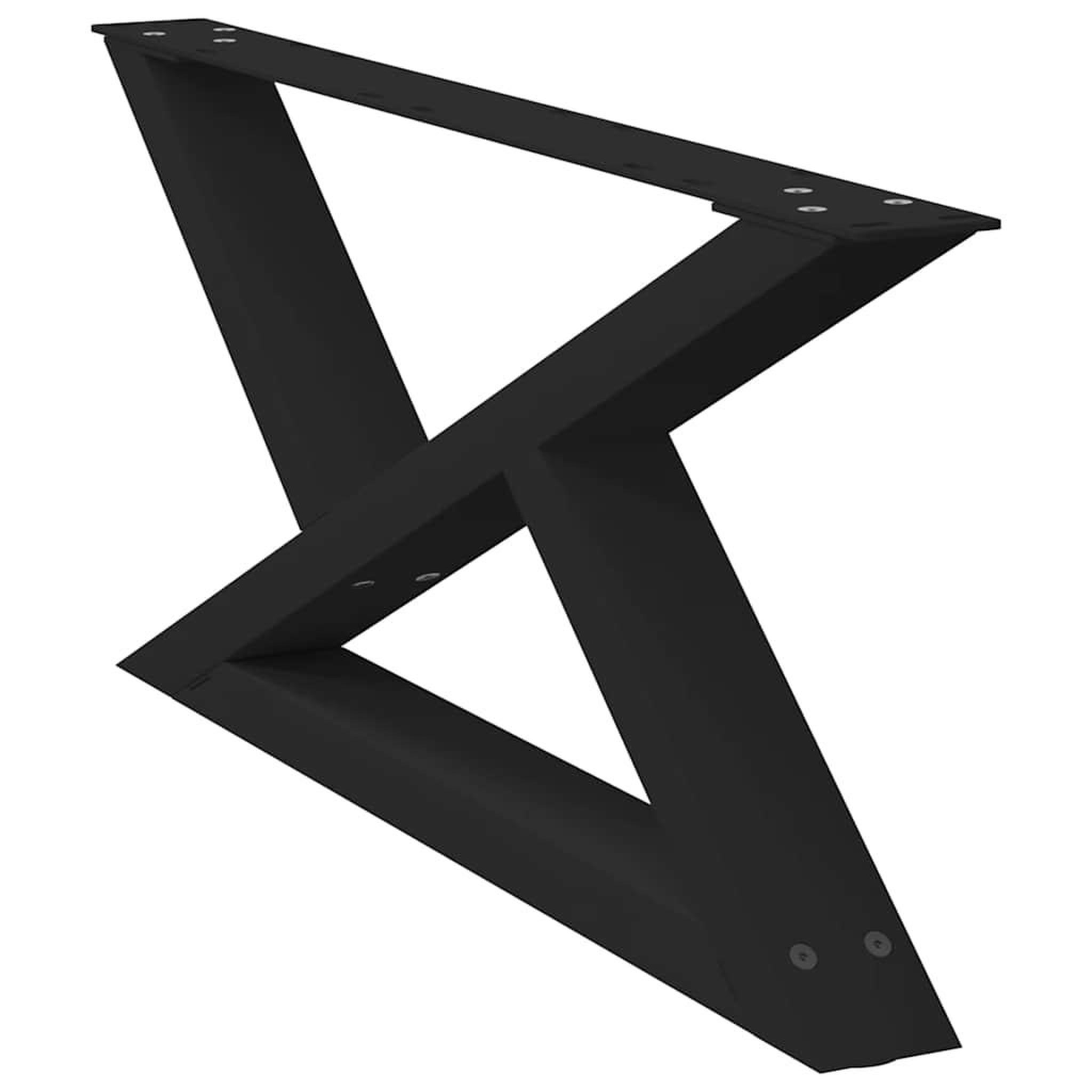 Voir la diapositive 4 : VIDAXL Pieds de table basse 2 pcs noir 70x(30-31,3) cm acier