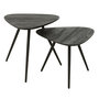 Voir la diapositive 1 : Paris Prix Lot de 2 Tables d'Appoint Triangles  Teck  50cm Noir