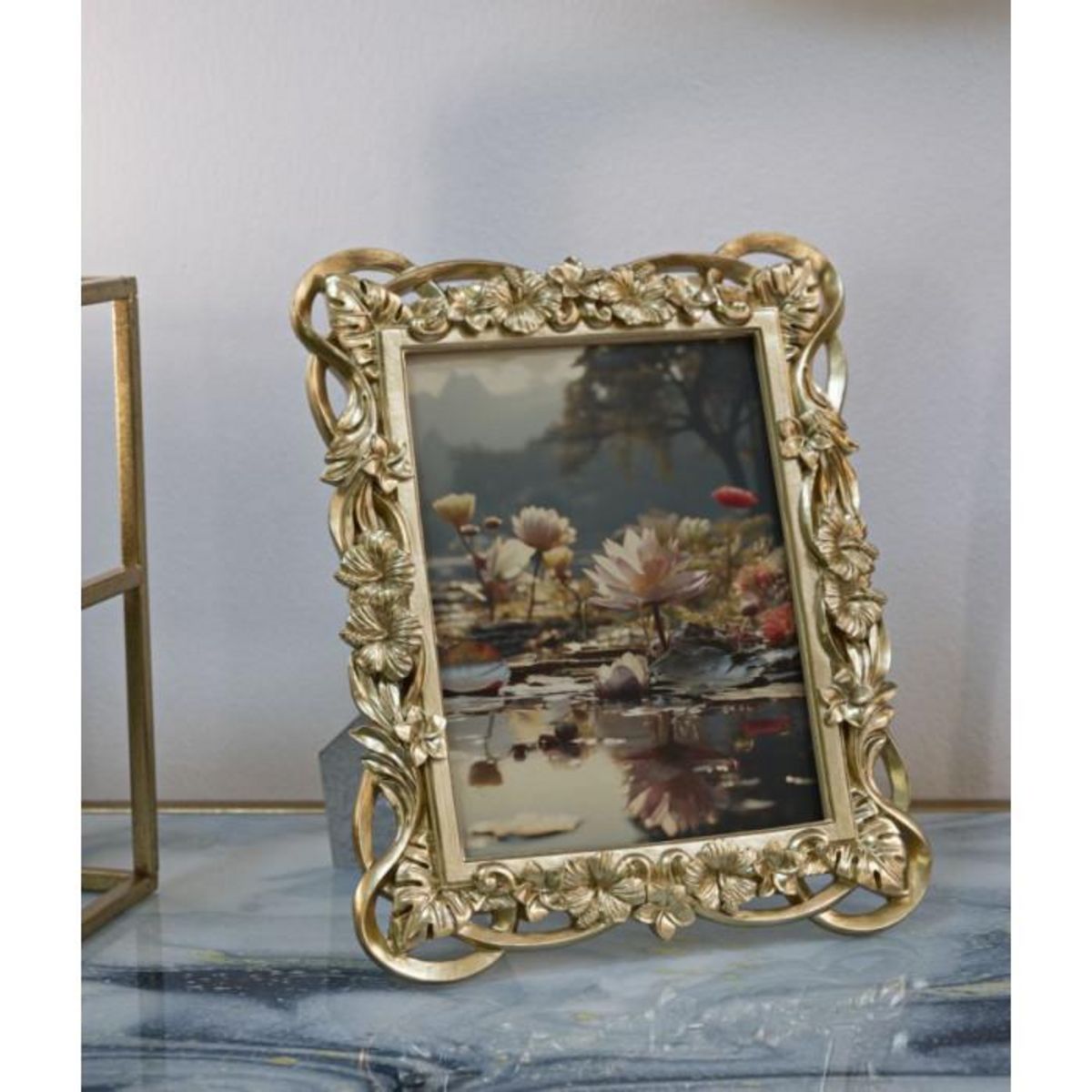 Paris Prix Cadre Photo Déco Fleurs  Flossy  15x20cm Or