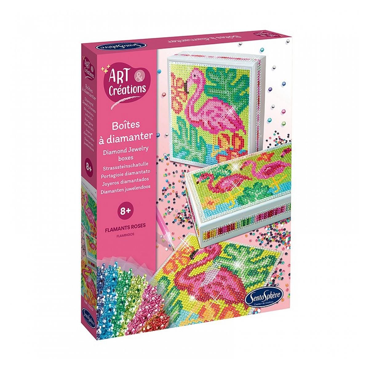 Sentosphere Boites à diamanter flamants rose- Art  and  créations