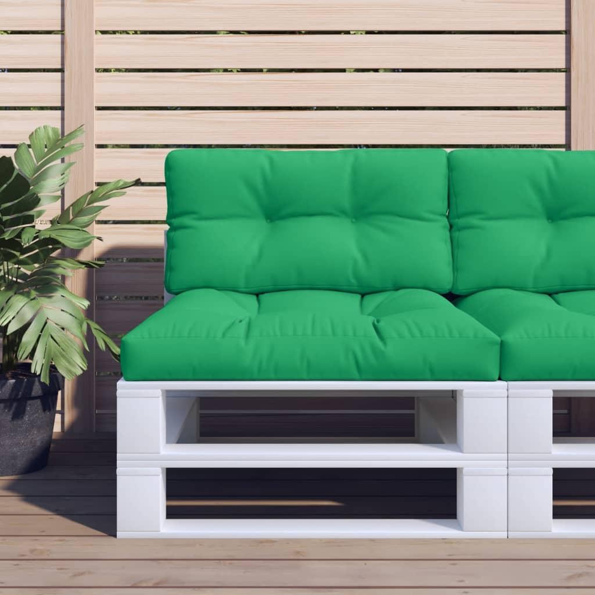 VIDAXL Coussins de palette lot de 2 vert tissu