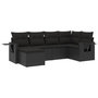 Voir la diapositive 2 : VIDAXL Salon de jardin 6 pcs avec coussins noir resine tressee