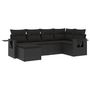 Voir la diapositive 2 : VIDAXL Salon de jardin 6 pcs avec coussins noir resine tressee