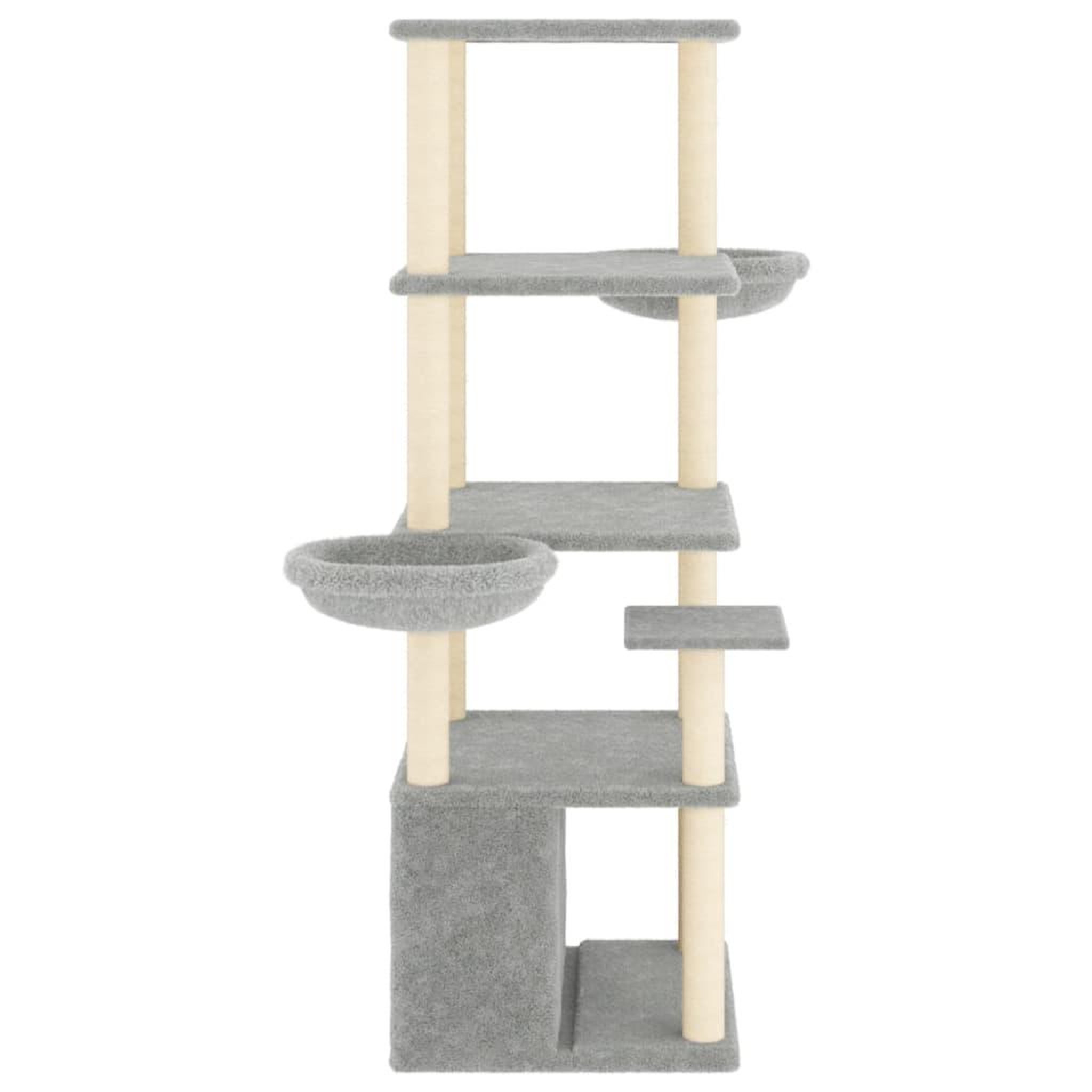Voir la diapositive 4 : VIDAXL Arbre a chat avec griffoirs en sisal gris clair 147 cm