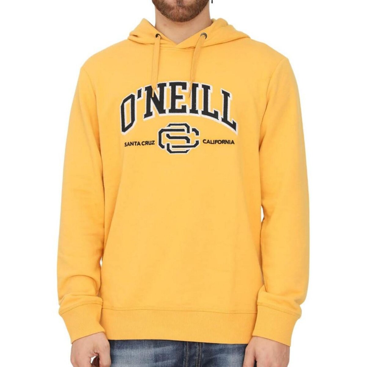 Sweat a discount capuche jaune homme