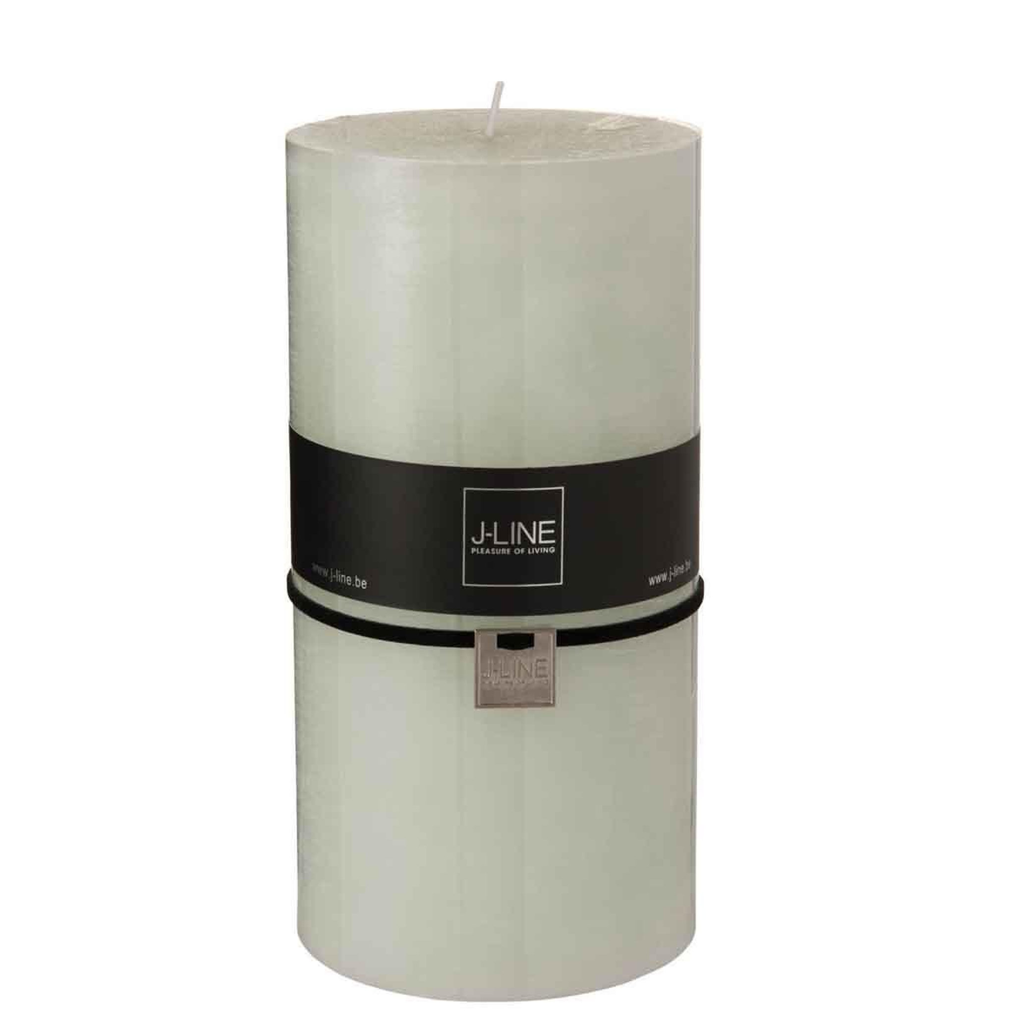 J-LINE Bougie cylindrique déco  junina  20cm vert poudré