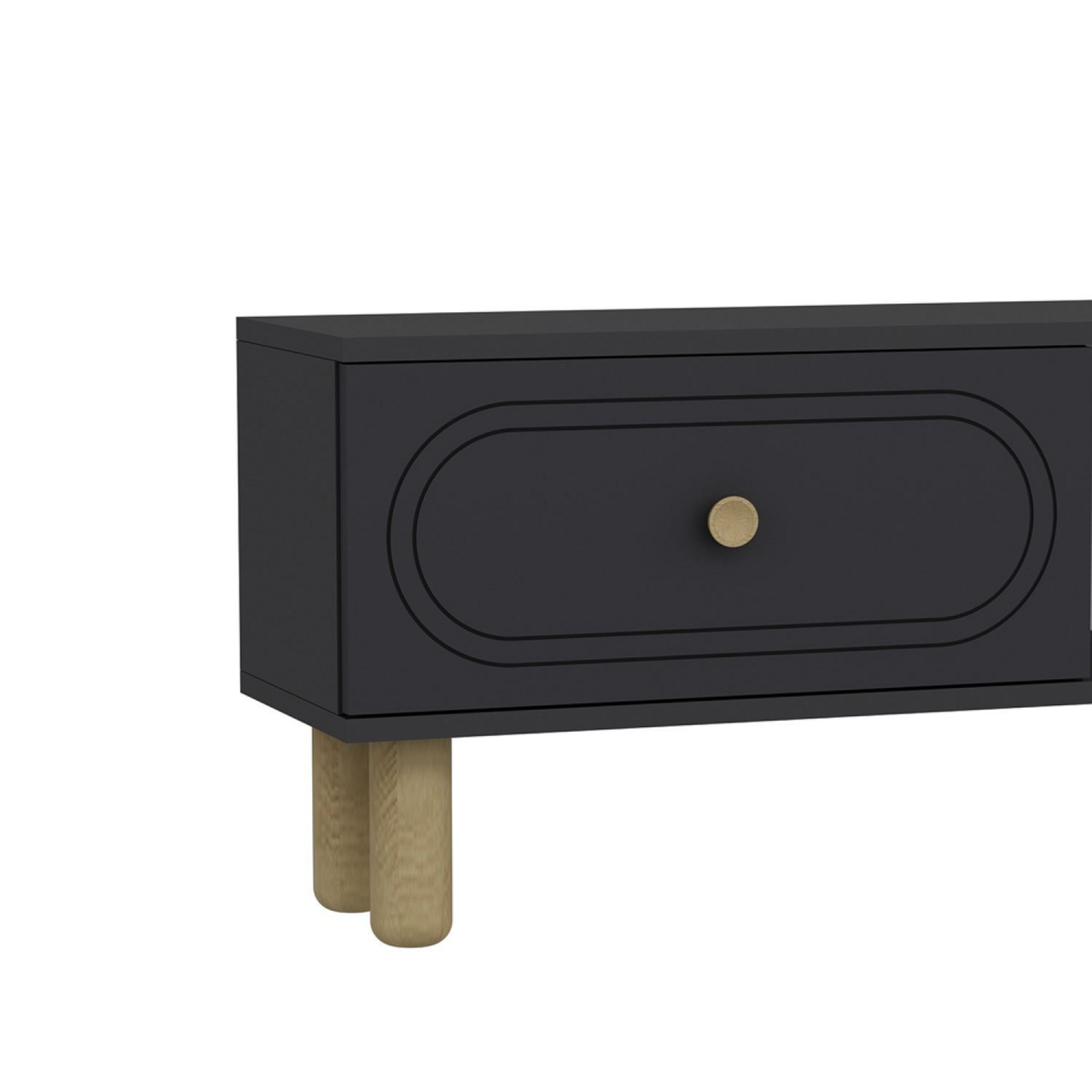 CONCEPT USINE Meuble TV avec cheminée LED 150cm gris anthracite FYRI