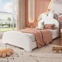 Voir la diapositive 2 : MERAX Lit simple enfant rembourré 90x200cm velours coloris blanc