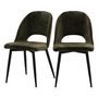 Voir la diapositive 1 : Rendez vous déco Lot de 2 chaises noires en velours et pieds en métal - Pénélope
