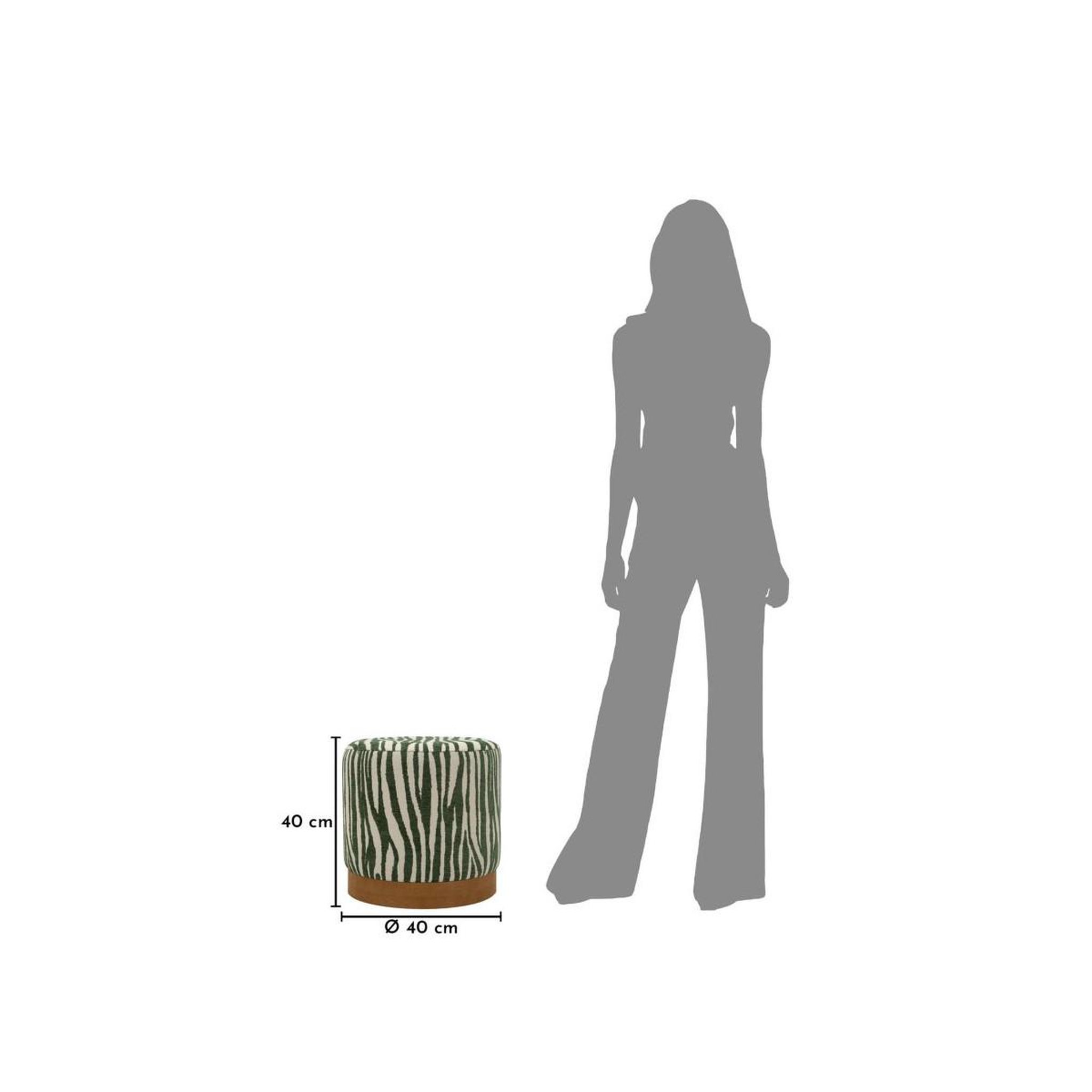 Voir la diapositive 5 : Paris Prix Pouf imprimé zèbre  savana  40cm vert