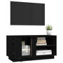 Voir la diapositive 5 : VIDAXL Meuble TV Noir 80x35x40,5 cm Bois de pin massif