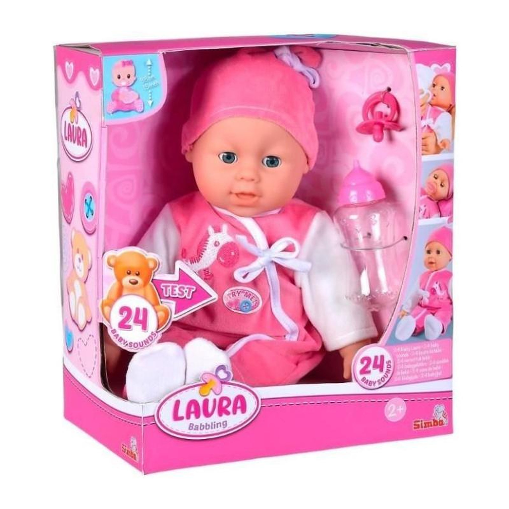 SIMBA.DICKIE.GROUP Simba - Laura Poupée Parle - 38cm - Corps souple - 24 sons - Piles incluses