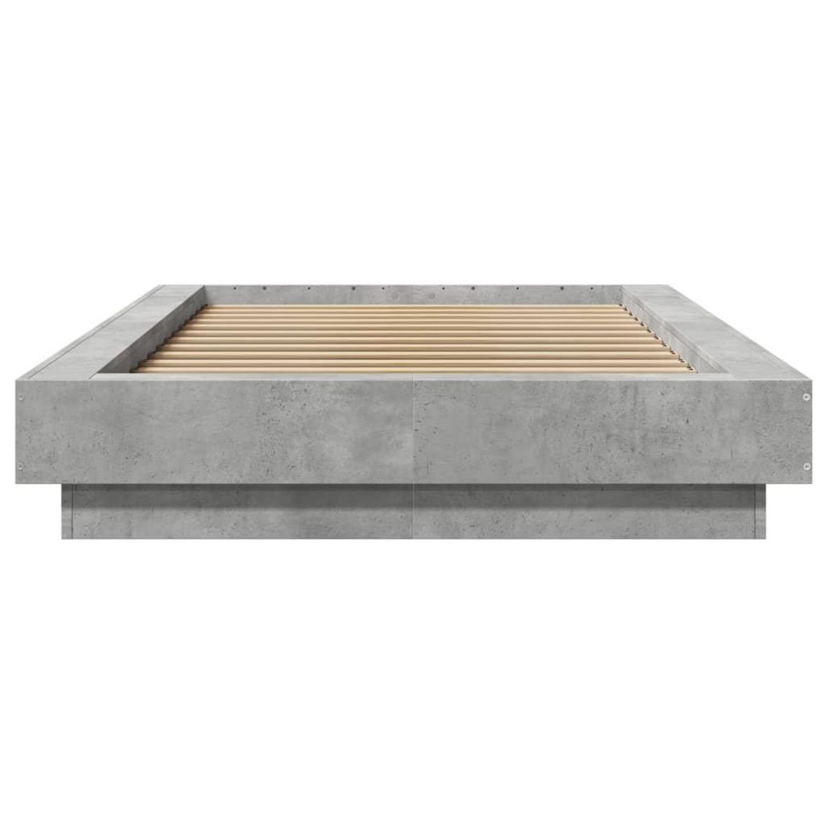 VIDAXL Cadre de lit et lumieres LED sans matelas gris beton 100x200 cm