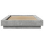 Voir la diapositive 5 : VIDAXL Cadre de lit et lumieres LED sans matelas gris beton 100x200 cm