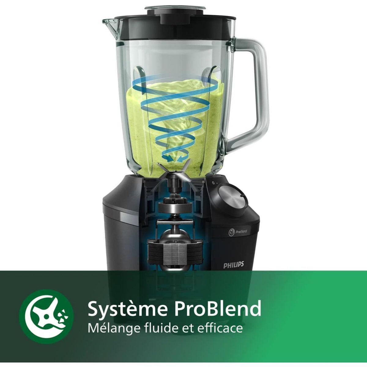 Philips Blender HR2291/01 Blender mixeur noir Série 3000 2L, 600W