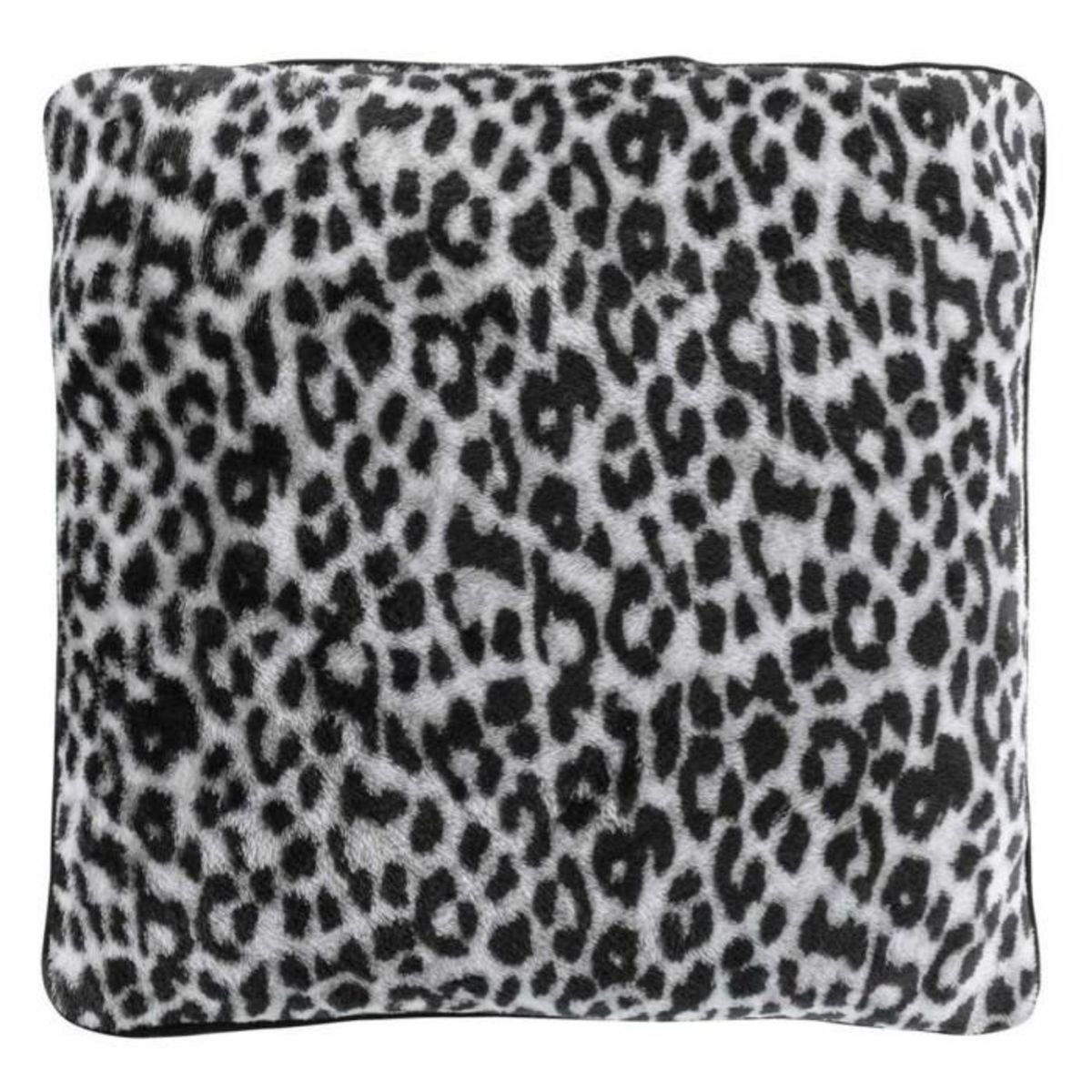 Paris Prix Coussin Déco Flanelle  Léopard  40x40cm Gris