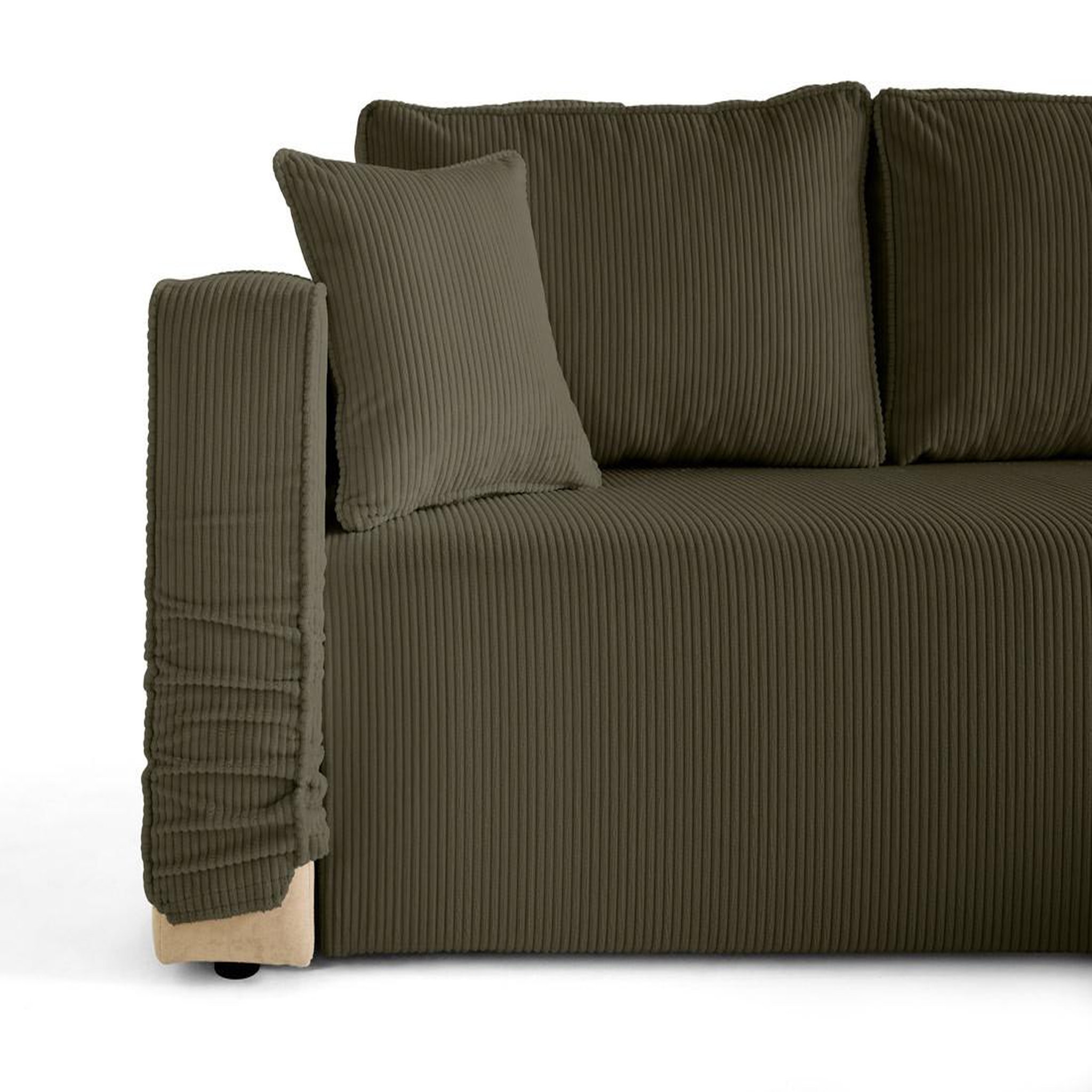 Voir la diapositive 2 : BEST MOBILIER Topaze - canapé d'angle déhoussable réversible 4 places en velours côtelé