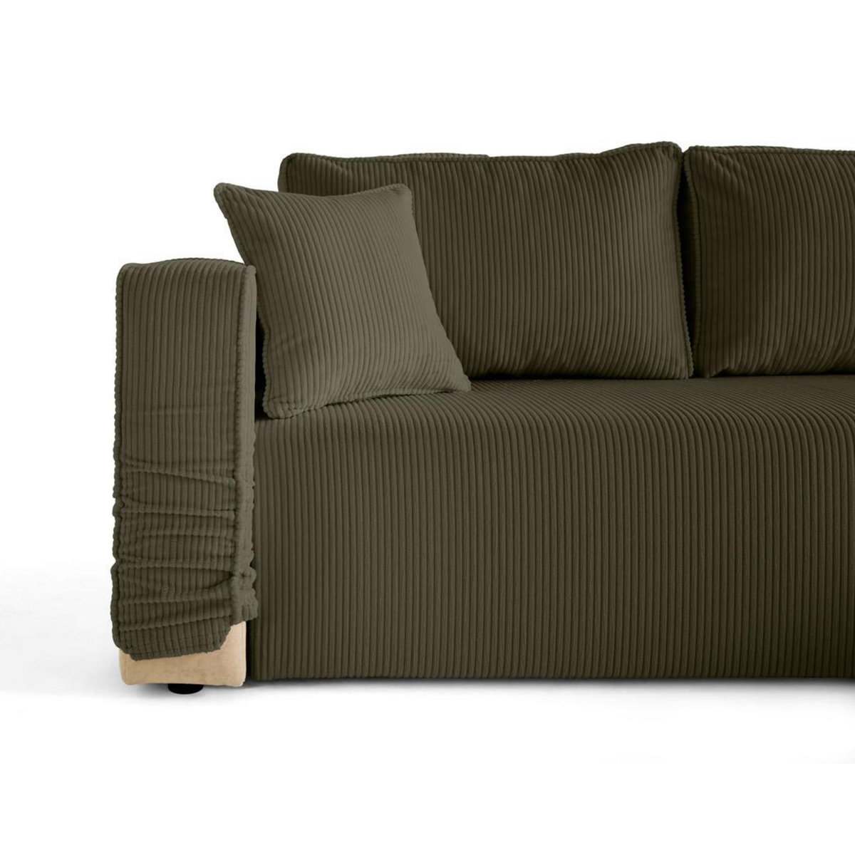 BEST MOBILIER Topaze - canapé d'angle déhoussable réversible 4 places en velours côtelé