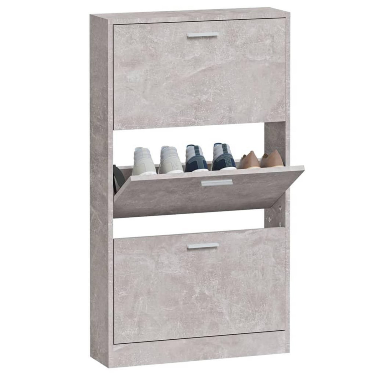 VIDAXL Armoire a chaussures Gris beton 59x17x108 cm Bois d'ingenierie