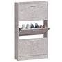 Voir la diapositive 4 : VIDAXL Armoire a chaussures Gris beton 59x17x108 cm Bois d'ingenierie