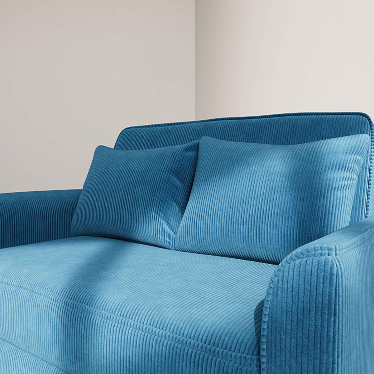 BEST MOBILIER Ernest - canapé droit 2 places convertible en velours côtelé