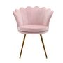 Voir la diapositive 6 : HOMCOM Chaise coquillage chaise design pieds métal dorés effilés velours rose poudré