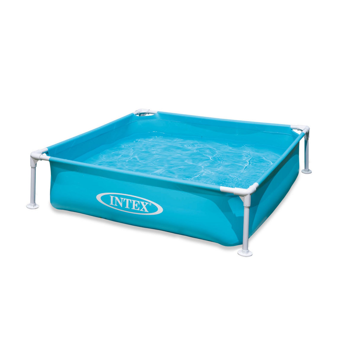 INTEX Piscine tubulaire carrée enfant - 122x122x26cm - METAL FRAME JUNIOR