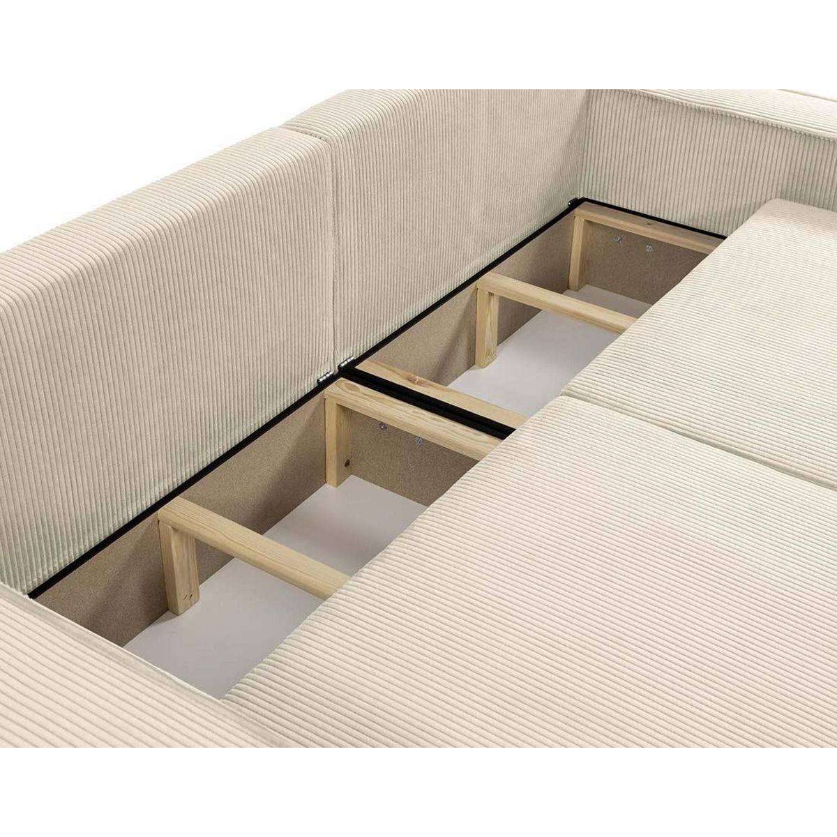 BEST MOBILIER Cezanne - canapé droit 3 places convertible avec coffre en velours côtelé