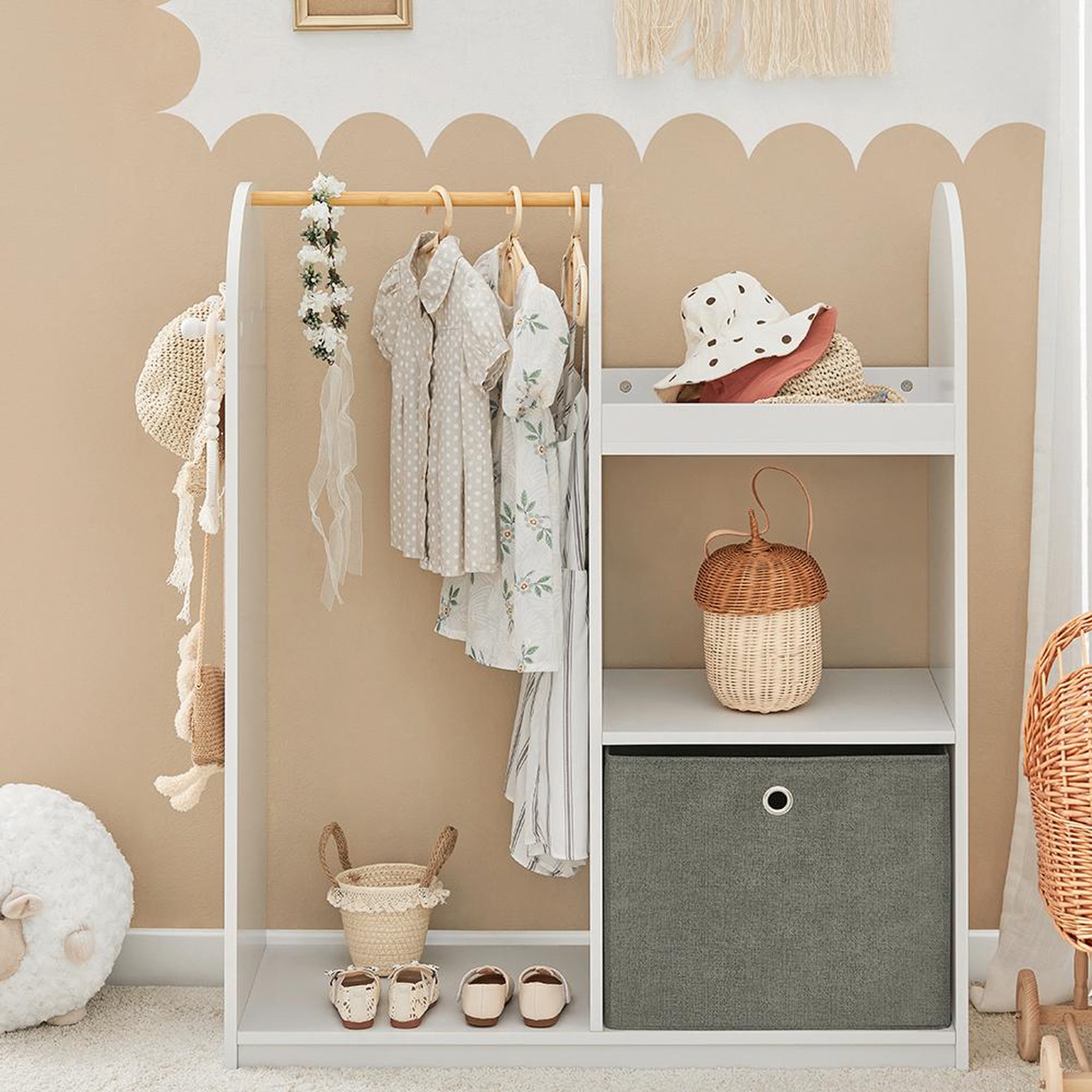 Voir la diapositive 6 : SOBUY SoBuy - Armoire Enfant à 2 étagères - Nordique - KMB40