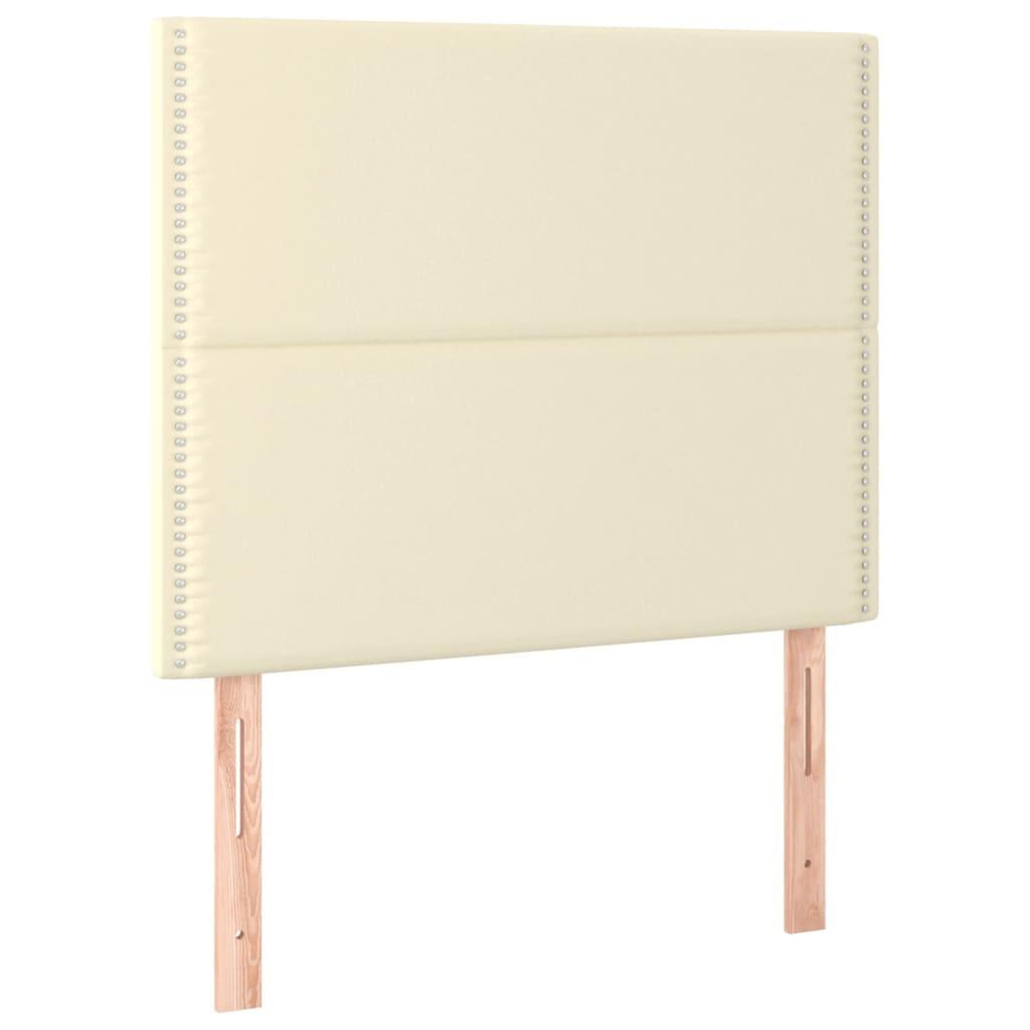 Voir la diapositive 2 : VIDAXL Tetes de lit 2 pcs Creme 90x5x78/88 cm Similicuir