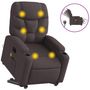 Voir la diapositive 2 : VIDAXL Fauteuil inclinable de massage electrique Marron fonce Tissu