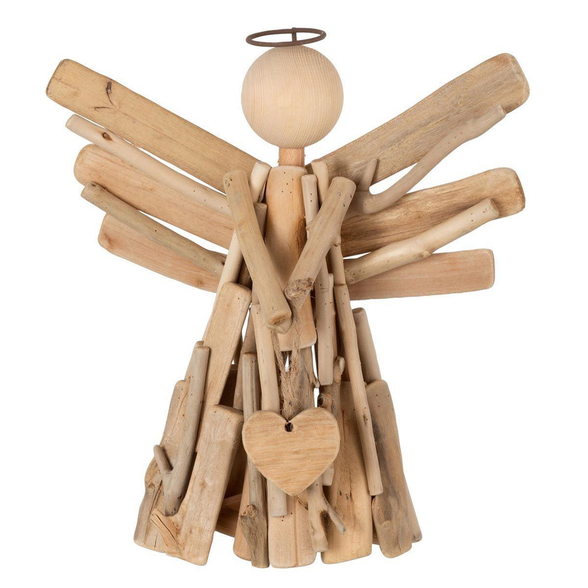 J-LINE Statuette déco  ange cœur  30cm naturel