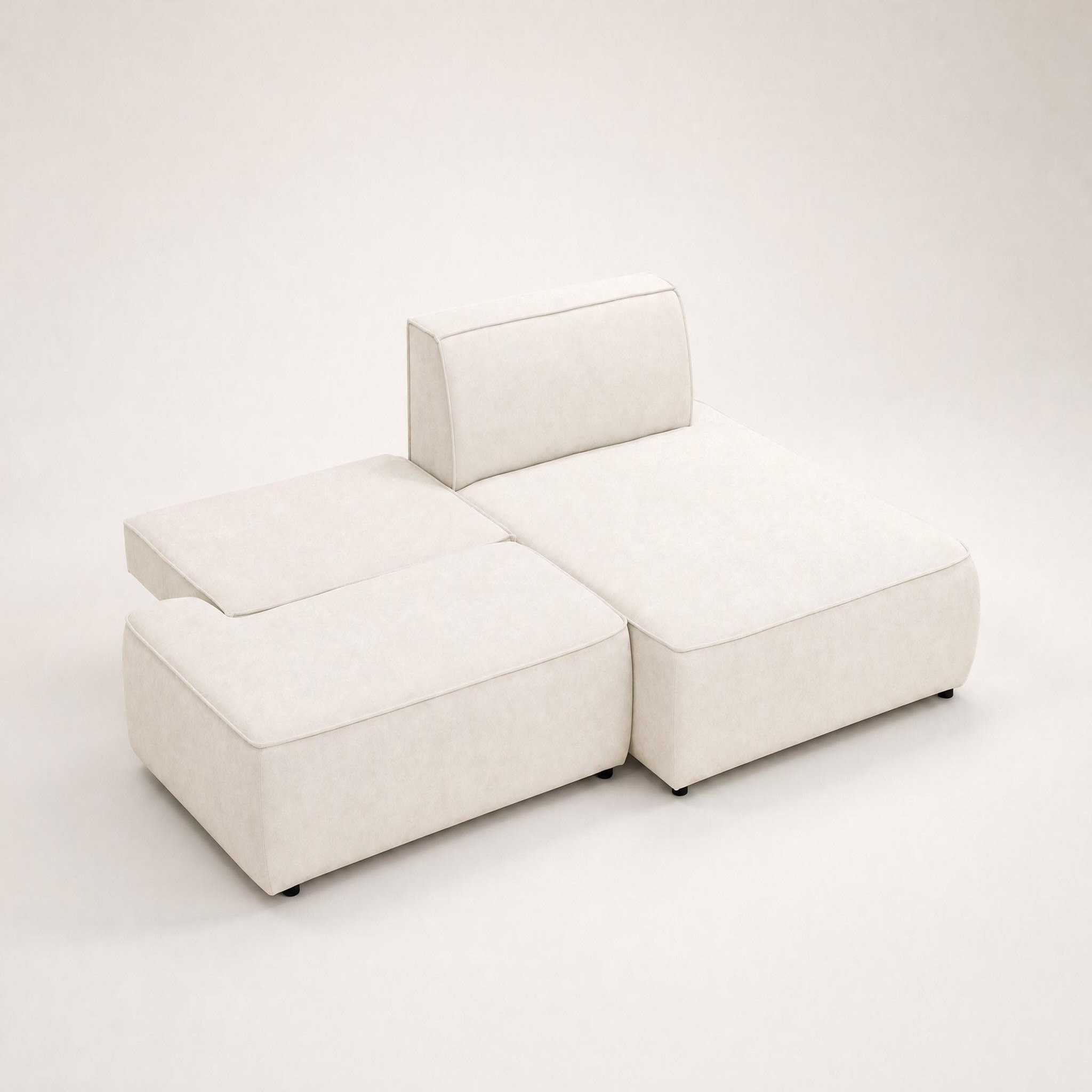 Voir la diapositive 4 : BEST MOBILIER Lisette - canapé d'angle droit 4 places convertible avec coffre en velours