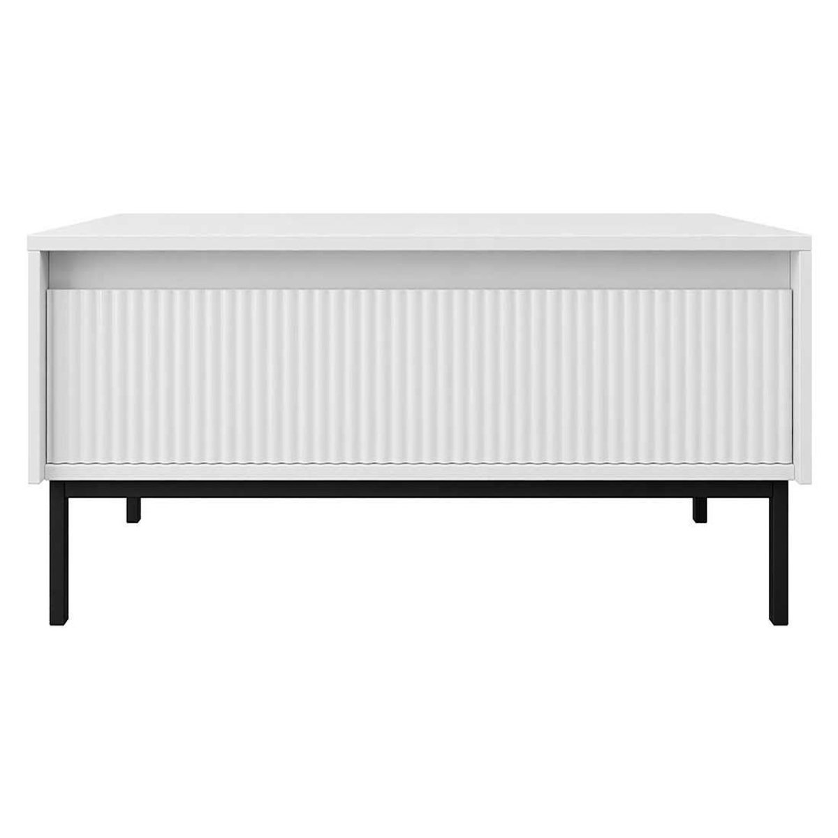 BEST MOBILIER Girona - table basse - blanc - 1 tiroir - 100 cm